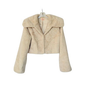 CAMILA COELHO Cleobella Cropped Faux Fur Jacket - Ivory - S